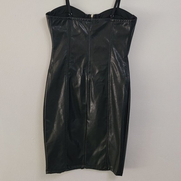 HAUTE MONDE BLAND DRESS, SIZE S, LEATHERETTE MATERIAL, VERY PRETTY - Picture 3 of 7